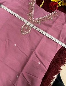 Embroidered Pink Kurta Set