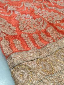 Orange Embroidered Lehenga Choli