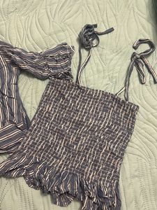 Co Ord Set Top And Tshirt Cover Up