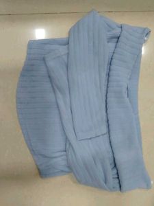 Light Blue Ribbed Long Sleeve Top
