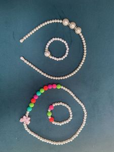 Pearl Jewelry Set with Colorful Beads