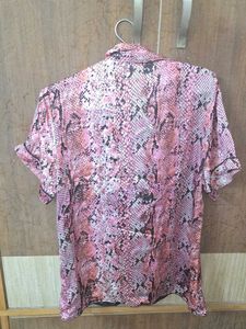 Pink Snake Print Pajama Top