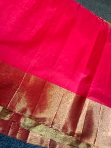 Red Tussar Silk Saree