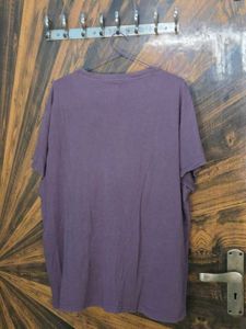 H&amp;M Solid Dusty Plum / Muted Purple Crewneck Tee