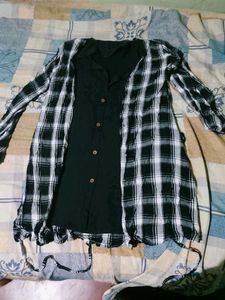 Chic Plaid Overlay Dress