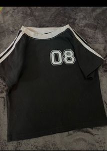Black "08" Graphic T-Shirt