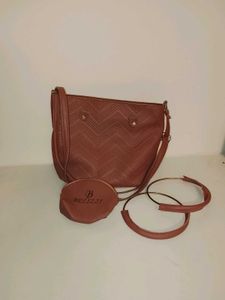 Chic Pink Handbag with Matching Pouch