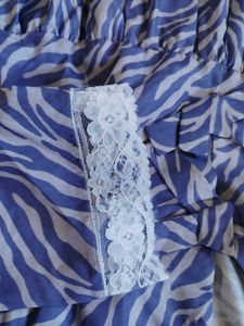 Shein Zebra Print Top with Lace Trim