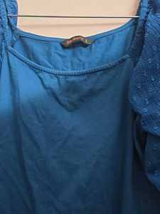 Blue Puff Sleeve Top