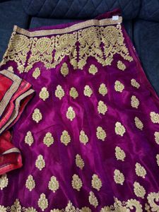 Vibrant Purple Embroidered Lehenga Set
