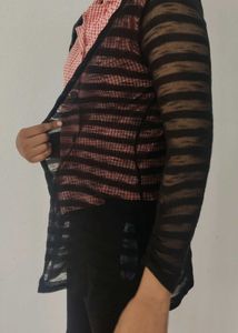 Black striped Cardigan