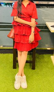 red frill beautifull dress