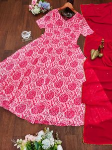 Beautiful Flower Gown with Dupatta