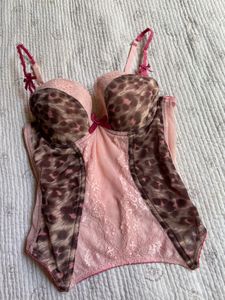 leopard print lace corset top