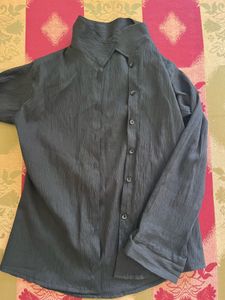 Chic Textured Button-Down Shirt