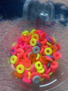 Multicoloured Polymer Fimo Ring Beads 2 String