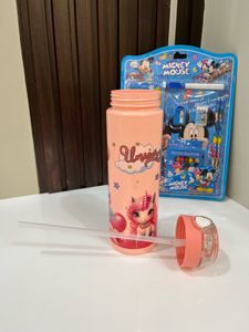 Mickey Stationery set &amp; Unicorn Bottle Combo