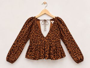 Leopard Print Peplum Top