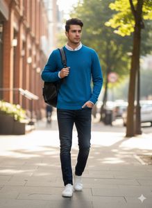 Stride Blue Textured Pullover