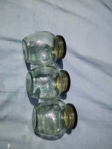 Set of 3 Glass Jars with Lids