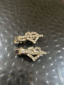 Heart Rhinestone Hair Clips