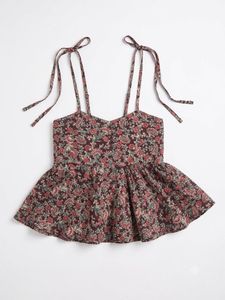 Floral Print Peplum Cami Top