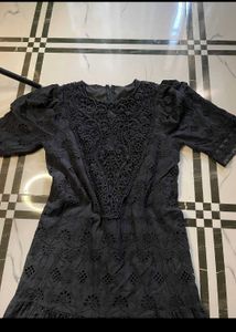 Elegant Black Embroidered Dress