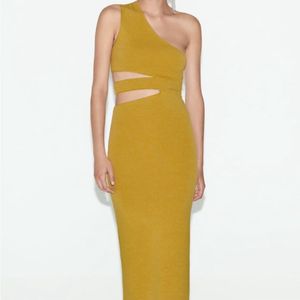 Zara New Celeb Style Cutout Sexy Midis Dress