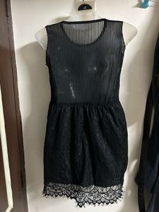 Black Lace Sheer Dress