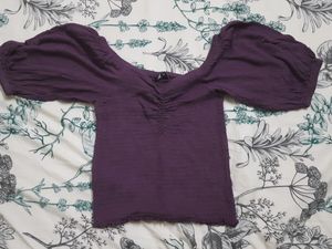 Violet Smock Tee With Bell Sleeves