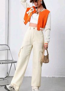 Cream Cargo Jeans