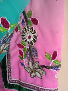 Embellished Pink Saree