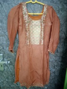 Elegant Orange Kurta Set with Dupatta