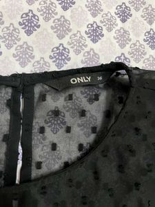 Elegant Black Sheer Peplum Top