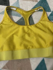 H&amp;M sports Bright Yellow Athletic  Bra