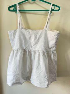 White Peplum Cami Top