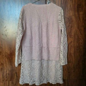 Chic Lace Sleeve Sweater Top