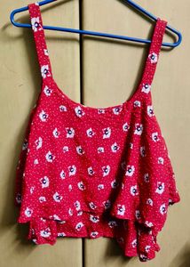 Red Floral Tank Top