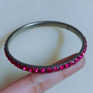 Sparkling Pink Stone Bangle Bracelet