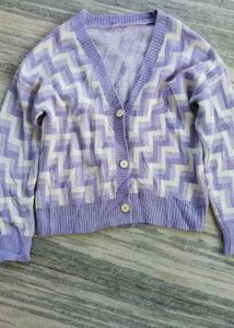 Zigzag Knit Cardigan