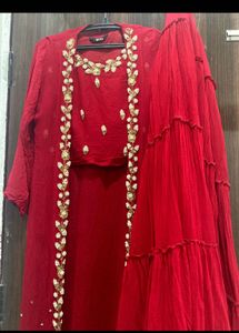 Elegant Red Ethnic Kurta Set