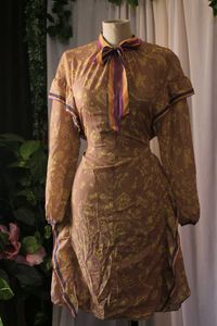SALE-!Vintage Korean Brown Dress