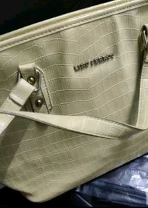 Lino Perros Crimpson Yellow Croc Textured Tote Bag