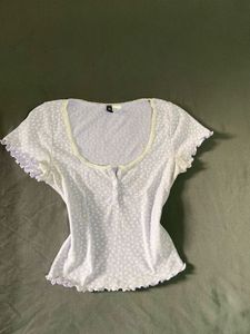 Cute Floral Print Henley Top