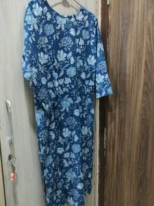 Blue Floral Print Kurta