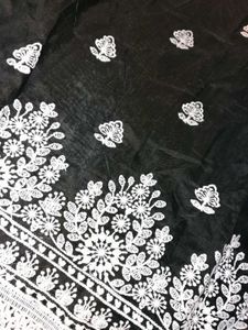 ✨Elegant Black unstitched Embroidered Kurta Set🖤