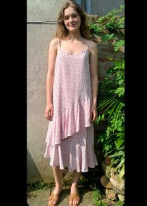 Chic Floral Print Ruffle Dress