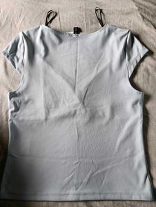 Chic Light Blue V-Neck Top