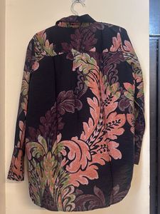 Vintage Floral Print Button-Up Shirt