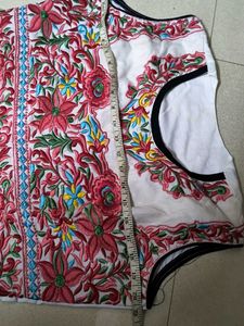 Embroidered Kurta...upperpart cotton lower Den